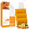 Turmeric Soap Wash and Care 4 Piece Set, Tuemeric Facial Cleanser & Turmeric Soap