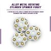 Metal Alloy Revolver Cylinder Fidget Spinner Toy with Detachable Brass Chambers - Premium EDC Desk Accessory for Focus, Calm, and Stress Relief