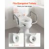Raised Toilet Seat with Arms, 300 lbs Load Capacity, 3.5-Inch Lift Height, Widened Commode Elevated Toilet Seat Riser with Padded Handles for Seniors
