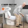 Raised Toilet Seat, 6" Height Raised, 300 lbs Weight Capacity, Universal Toilet Seat Riser, Screw Rod Locking, with Toilet Seat, for Elderly, Handicap