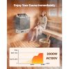 Sauna Heater, 2KW AC 120V Electric Sauna Stove, Dry Steam Bath Saunas Stove with Pre-Drilled Bracket, Fit 52.9 to 88.2 CU.FT Saunas Rooms