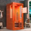 Infrared sauna with red light therapy for 1 person