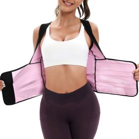 Womens Sauna Sweat Suit Weight Loss Waist Trainer Shirt (Color: Pink, size: M)