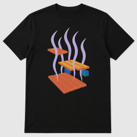 Thermal Bench Rhythm Sauna Graphic T-Shirt (Size / Print Placement: XXXL / Front, Color: Black)