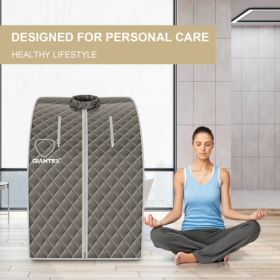 Portable Personal Steam Sauna Spa with 3L Blast (Color: Gray)