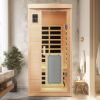Low EMF Front door with heating panel One people Hemlock Far-infrared Indoor sauna room