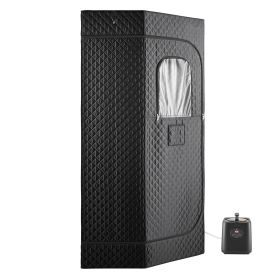 Upgraded Portable Steam Sauna for Home, 1 Person Full Body Home Spa Tent with Steamer & 1 Foldable Chairs & Remote & Essential Oil Box (Default: Default)