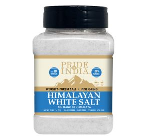 Himalayan White Salt by Pride Of India - 1lb - Rarest & Enriched W/84+ Natural Minerals- Low Sodium- Mineral Rich Nutrition and Enhanced Taste- Health (Texture: Fine Grind, size: 1 Lbs)