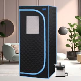 Portable Plus Type Full Size Steam Sauna tent. Spa, Detox ,Therapy and Relaxation at home.Larger Space,Stainless Steel Pipes Connector Easy to Install (Color: as Pic)