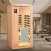 Low EMF Front door with heating panel One people Hemlock Far-infrared Indoor sauna room
