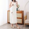 1pc Women's Shower Dress; Wearable Bath Wrap Towels For Women; Patched Pocket Bathrobe; Shower Spa Wrap For Sauna Beach Pool; Super Absorbent Bath Ski