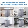 Portable Grey Mini Plus style Steam Sauna tent–Personal Home Spa, with Steam Generator, Remote Control, Foldable Chair, PVC pipes. Easy to Install